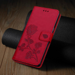 Prabangus rožių gėlių odinis piniginės dėklas, skirtas OPPO Realme C21Y C20 C35 C31 C25 C25S C17 A73 A57 A51 A92S A94 A93 A74 A52 A72 A92 A59 5G atverčiamas knygos vir&scaron;elis OPPO A59 raudona