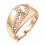 Kinel Glossy Rose Gold spalvos žiedai moterims Didelio dydžio prabangūs žiedai 6 rožinio aukso spalvos