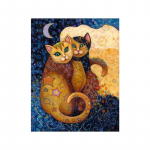 Gustavas Klimtas, Įžymūs paveikslai, Katės, Menas, Drobė, Tapyba, Abstraktūs ir mieli gyvūnai, Retro, Freska, 30cm&times;40cm NoFrame
