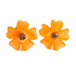 Les Tr&eacute;sors De Lily [R8219] - Boucles d'oreilles 'Flora' orange - 13 mm
