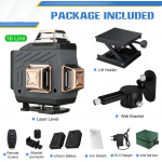 8/12/16 linijos 4D lazerio lygio reguliuojamas žalios &scaron;viesos savaime i&scaron;silyginantis 360&deg; besisukantis horizontalus vertikalus kryžminis automatinis matavimas 16 Line