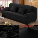 Vienspalvis tamprus sofos užvalkalas, skirtas svetainei, plaunamas Pigūs sofos užvalkalai, nuimami sofos užvalkalai, sofos užvalkalai namų vie&scaron;bučiui 1 Seat 90-140CM juoda