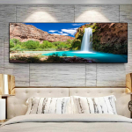 Havasu krioklio saulėlydžio drobė Tapyba žali medžiai Didžiojo kanjono krioklio plakatai ir spaudiniai Sienų meno nuotraukos Namų dekoras Be rėmelio 20cm&times;40cm NoFrame