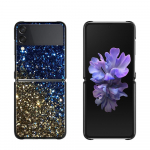 Bling Sparkle Glitter Black Hard Shell, skirtas Samsung Galaxy Z Flip3 5G dangtelis, skirtas Samsung Galaxy Z Flip kompiuterio dėklo dangtelis Fundas Samsung Z Flip3 5G