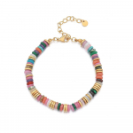 &Scaron;altas ir abejingas stilius, auk&scaron;tos kokybės spalvotas frisbio karoliai, mi&scaron;rių spalvų natūralus akmuo, ni&scaron;inis dizainas, lengva prabangi raktikaulio grandinėlė