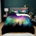 3D Arctic Aurora patalynės komplektas Gražus peizažas antklodės užvalkalas pagalvės užvalkalas 2/3 vienetų AU180 * 210 viso dydžio greitai džiūstantys namų baldai EU Single 135x200cm