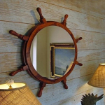 91.44 cm  Nautical ship wheel Wall mirror Wall Hanging Captain Boat Pirate Home Office Decor Gift