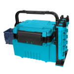 Žvejybos dėžutė Kelioninė žvejybos dėklo dėžutė su butelių laikikliu ir me&scaron;kerykočių stovų vamzdeliais dangaus mėlyna spalva