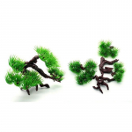 Imitaciniai bonsai pu&scaron;ies dirbtiniai papuo&scaron;alai su 4 kojų laikikliu žuvų bako akvariumui (small) pine tree