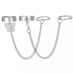 Madingi pankroko tu&scaron;čiaviduriai drugelio formos metaliniai žiedai moterims, atidaromi reguliuojamo dydžio madingi papuo&scaron;alai