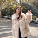 KRŪTINĖS 2023 m. madinga moteri&scaron;ka rudens žieminė striukė, vilnonė apykakle, vakarėlis, prabangus pliu&scaron;inis moteri&scaron;kas žiemos prabangus i&scaron;orinis gatvės paltas