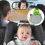 Kūdikių automobilio veidrodėlis nugaros saugos sėdynės galinio vaizdo veidrodis Animacinių filmų gyvūnų pliu&scaron;iniai žaislai Reguliuojami į galą nukreipti veidrodėliai, skirti kūdikio vežimėliui 7