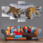 5 dalių HD spaudinys, gyvūnų paveikslai, plakatai, sieniniai meno kūriniai, gyvūnų puma, namų dekoravimas, &scaron;iuolaiki&scaron;kas, skirtas drobei, svetainės karkasas be rėmelio 20x35cm*2 20x45cm*2 20x55cm*1