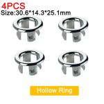 2/4 vnt. apvalus kriauklės perpildymo dangtis, praustuvo mai&scaron;ytuvo skylės apdaila, tu&scaron;čiaviduris praustuvo perpildymo žiedas, skirtas virtuvės vonios kambario dekoravimo reikmenims Hollow Ring(4PCS)