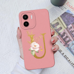 Skirta Xiaomi Redmi A1+ A2+ Plus 10C 12C 11A 9A 8A Pro dėklo galinis dangtelis Matinis smūgiams atsparus mink&scaron;tas silikoninis kvadratinis Telefono krep&scaron;iai Gėlių raidės, skirtos Redmi buferiui Redmi 8