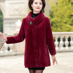 Mamos rudens ir žiemos drabužiai sustorintas &scaron;iltas paltas, didelis moteri&scaron;kas vidutinio ilgio audinės vilnos paltas 5XL