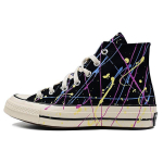 &bdquo;Converse Chuck 70 High Paint Splatter&ldquo; juodi unisex sportbačiai su &bdquo;Hyper-Magenta&ldquo; ir &bdquo;Egret&ldquo; ra&scaron;tu 170801C 35