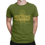 Vintage Aliens Nostromo aukso logotipo mar&scaron;kinėliai unisex apvaliu kaklu 100 procentų medvilnės mar&scaron;kinėliai Weyland Yutani CORP Nauji L