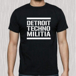 Detroito techno milicijos garsiosios gamybos namų juodi mar&scaron;kinėliai S