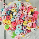 Lyriart Dessert Donut Cookie Decoden Mixed Parts Series 100 vienetų populiarūs Korėjos žaislai pink