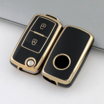 Skirta VW Volkswagen MK4 Bora Golf 4 5 6 Jetta Passat Polo Bora Touran Skoda Seat TPU 2 mygtukai TPU automobilio raktų dėklo dangtelio korpusas