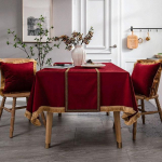 Vienspalvis kutais Olandų velvetas Stalo staltiesė Žalia Valgomasis Kavos staliuko uždangalas Prabangus Vestuvių vakarėlis Stačiakampis Kvadratinis Apvalus Audinys Mink&scaron;tas 120x170cm-Rectangle raudona