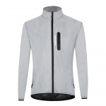 Wosawe &Scaron;viesą atspindinti dviratininkų striukė, atspari vėjui, dviračio vėjo striukė, naktinis bėgimas, kvėpuojantis lauko sportinis paltas XL sidabras