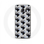 Coque pour Samsung Galaxy S7 Edge Fond de coeurs noirs