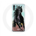 Coque pour Huawei p30 lite Cheval Noir De La Race Frisonne juoda