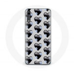 Coque pour Huawei p20 Fond de coeurs noirs