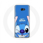 Coque pour Samsung A5 2016 Stitch mignon fond bleu