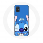 Coque pour Samsung Galaxy A51 5G Stitch mignon fond bleu