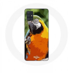 Coque pour Samsung Galaxy A51 5G Aras Perroquet Orange vert