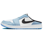 Air Jordan 1 Mule Golf University mėlyni unisex sportbačiai balti juodi FJ1214-400 42.5