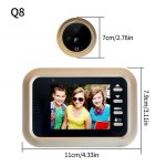 2,4 colio ekranas 2,0 MP apsaugos kamera be trikdžių, žvilgsnio angos peržiūros priemonė, palaiko 32G TF kortelę