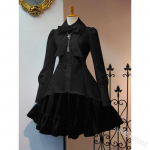Moteri&scaron;kos senovinės lanko raukinių suknelės gotikinio stiliaus moteri&scaron;kos Lolitos suknelės Eleganti&scaron;kos ilgomis rankovėmis arbatos vakarėlio Cosplay chalatas Renesanso suknelė M juoda