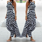 Seksuali vasarinė moteri&scaron;ka &bdquo;Boho Maxi&ldquo; ilga vakarinė paplūdimio suknelė, saulėta suknelė L juoda