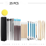 30 vnt Keramikos įrankių rinkinys Molio skulptūrų rinkinys &bdquo;Pasidaryk pats&ldquo; gręžimo ra&scaron;iklis Keramika Skulptūra Drožyba Skulptūra Amatų medinės rankenos modeliavimo įrankių rinkinys pradedantiesiems