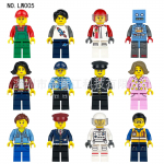 &bdquo;LW005 City&ldquo; serijos astronautas, lenktynininkas, vyras, ūkininkas, policijos inžinierius, statybinis žaislas