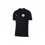 Paris Saint-Germain x Jordan Bendradarbiavimo raidžių spaudinio apvalios apykaklės greitai džiūstantys trumparankoviai mar&scaron;kinėliai Unisex Vir&scaron;utiniai drabužiai Juodi AJ2396-011 S