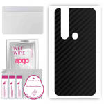 apgo Protective Skin Sticker for the back compatible with Tecno Camon 15 Pro, Wrap Film, Foil, Vinyl - Pattern Carbon Black