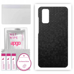 apgo Protective Skin Sticker for the back compatible with Samsung Galaxy S20 5G, Wrap Film, Foil, Vinyl - Pattern Black Honeycomb