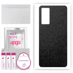 apgo Protective Skin Sticker for the back compatible with Vivo X60 Pro V2047A, Wrap Film, Foil, Vinyl - Pattern Black Honeycomb