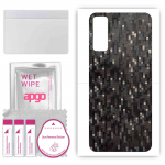 apgo Protective Skin Sticker for the back compatible with Huawei Enjoy Z 5G, Wrap Film, Foil, Vinyl - Pattern Carbon Black Pixel