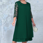 Didelio dydžio vasarinė suknelė Eleganti&scaron;ka siuvinėta &scaron;ifono i&scaron;leistuvių vakarėlio suknelė apkūnioms moterims Laisva moteri&scaron;ka bažnytinė suknelė 4XL