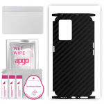apgo Protective Skin Sticker for the back+sides compatible with Realme GT Neo3, Full Wrap Film, Foil, Vinyl - Pattern Carbon Black