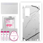 apgo Protective Skin Sticker for the back+sides compatible with Realme 9i, Full Wrap Film, Foil, Vinyl - Pattern White Marble