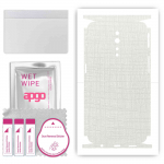 apgo Protective Skin Sticker for the back+sides compatible with Oppo Reno Z, Full Wrap Film, Foil, Vinyl - Pattern White Fabric