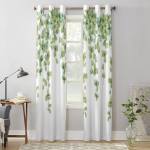 Rankomis pie&scaron;tos akvarelinės egzoti&scaron;kos džiunglių gėlės langų užuolaidos svetainei, virtuvei, modernios užuolaidos, namų dekoras, žaliuzės, draperijos 135W x 60H(cm) x1