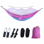 Kar&scaron;ta Para&scaron;iutinio audinio tinklelis nuo uodų hamakas lauko reikmenys+210T nailono lauko hamakas su tinkleliu nuo uodų 260 x 140cm &scaron;viesiai mėlyna spalva